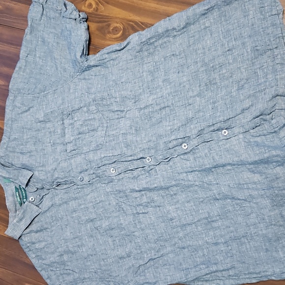 Cubavera Blue Casual Button Down Shirt - Picture 2 of 13